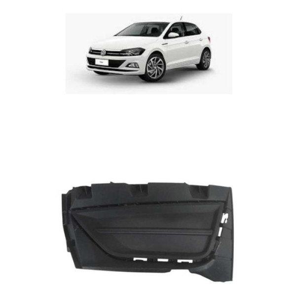Moldura Grade Milha Volkswagen Polo Direito 2018/2022 Preto Direito