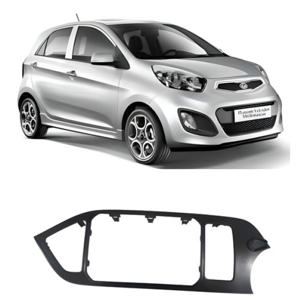 Moldura Central Multimidia 9\'\' Kia Picanto 2013  Preto