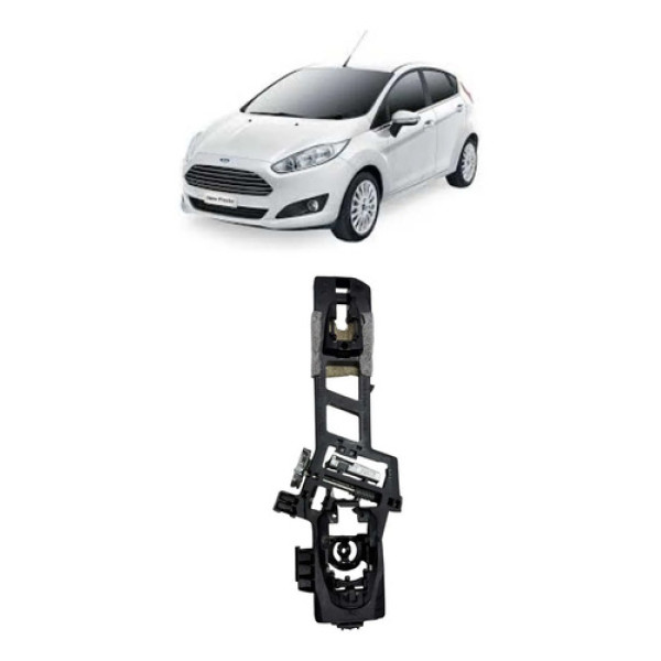 Base Maçaneta Externa  Direita Ford New Fiesta Ka 2015 2016  Preto Dianteira/traseira