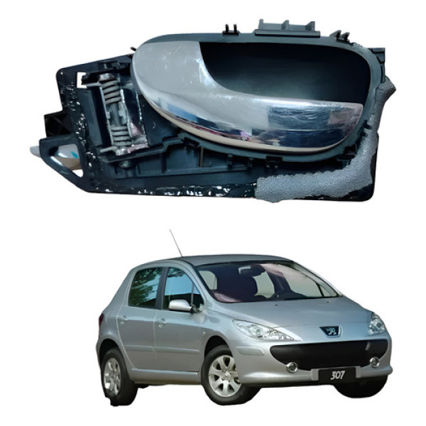 Macaneta Interna Peugeot 307 2007 Traseiro Esquerdo Usado