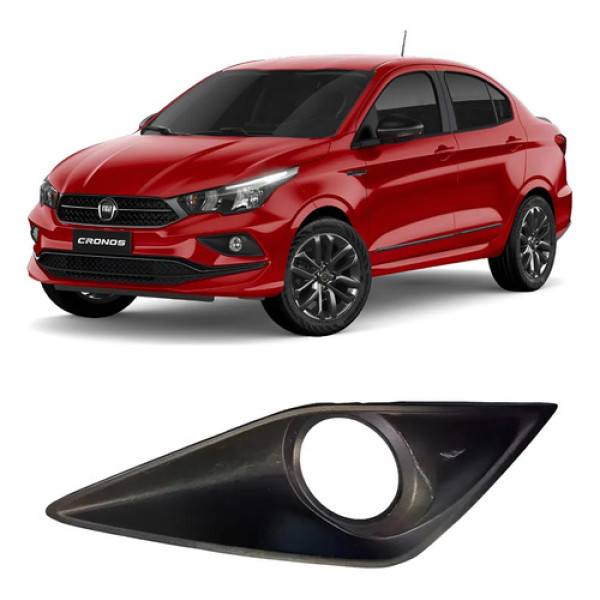 Moldura Direita Farol De Milha Fiat Cronos 100254306 Preto Direito