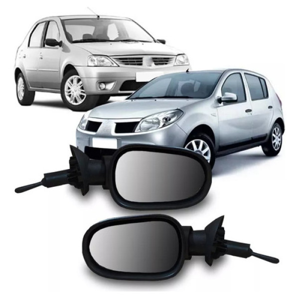 Retrovisor Logan E Sandero 2006 2007 2008 Manual Esquerdo