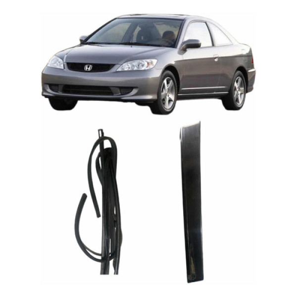 Acabamento Coluna Porta Trase Direita Civic 2004 C Borracha