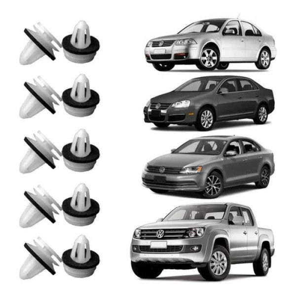 Kit 10 Presilhas Do Forro De Porta Vw Amarok Jetta Bora