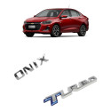 Emblema Onix Turbo Letreiro Cromado