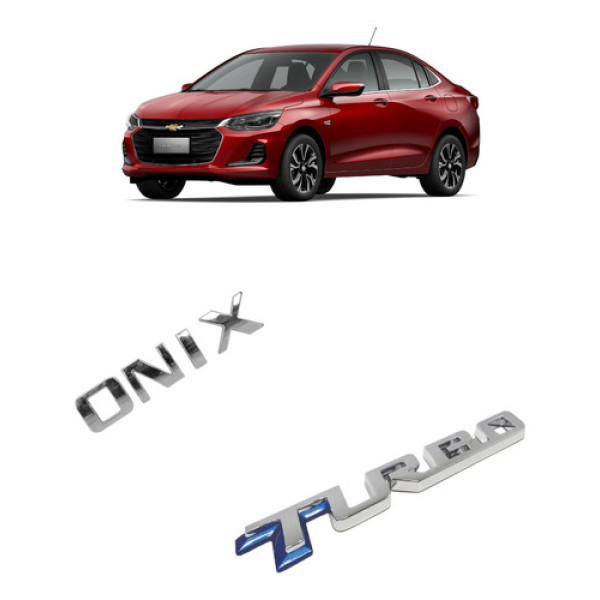 Emblema Onix Turbo Letreiro Cromado