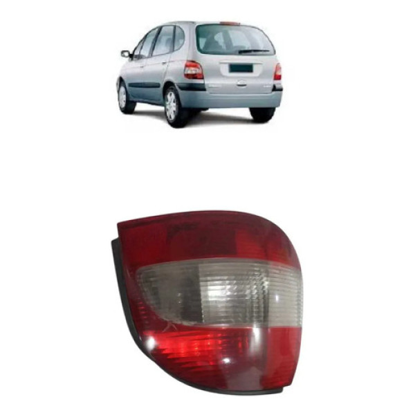 Lanterna Traseira Esquerda Renault Scenic 2001/2011 Detalhe Esquerdo/motorista Vermelho