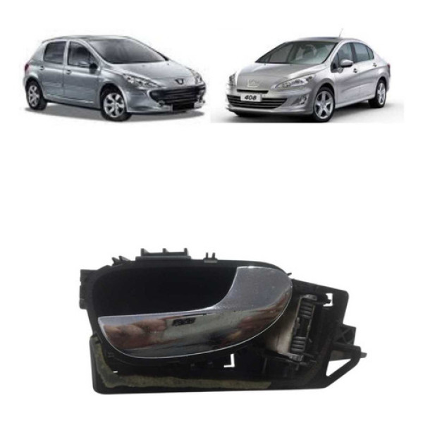 Maçaneta Dianteira Direita Cromada Peugeot 308 408 C/detalhe