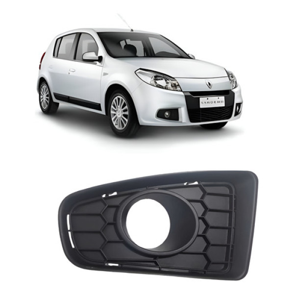Moldura Grade Milha Renault Sandero 2012 2013 2014 Esquerdo