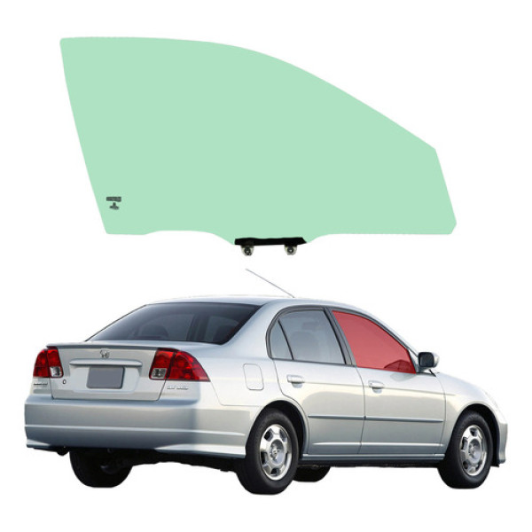 Vidro Da Porta Dianteira Esquerda Honda Civic 2000 A 2005