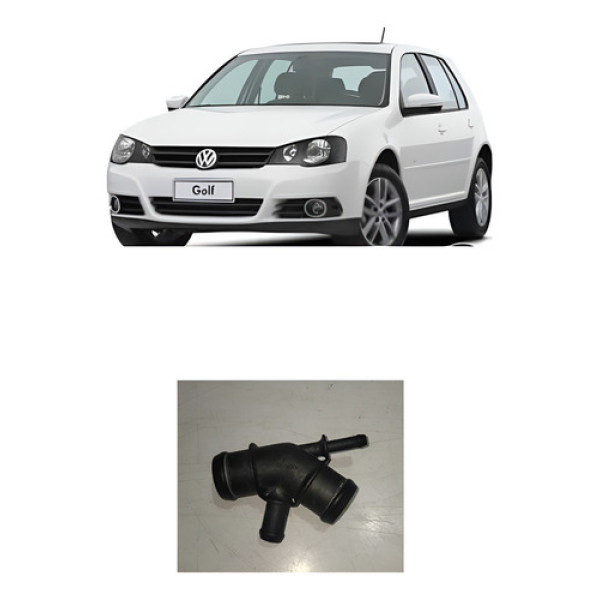 Flange Conexão Mangueira Inferior Radiador Golf 2001 2002