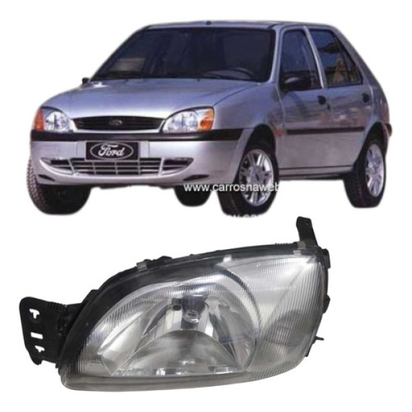 Farol Esquerdo Ford Fiesta Courier 2000 Á 2003