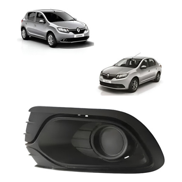 Moldura Tampão Farol Milha Le Renault Sandero 2014 A 2017