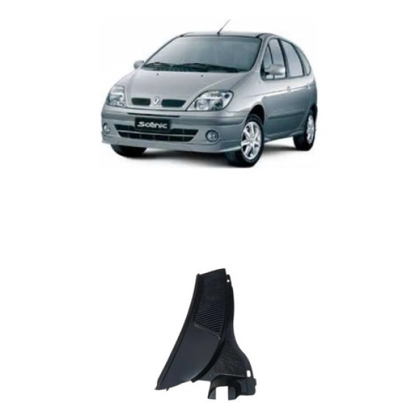 Grade Churrasqueira Direita Parabrisa Renault Scenic 2005 Prata Brilhante