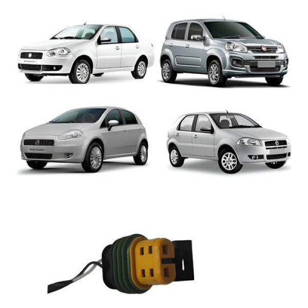 Conector Lanterna Luz De Placa Fiat Uno Siena Punto Palio