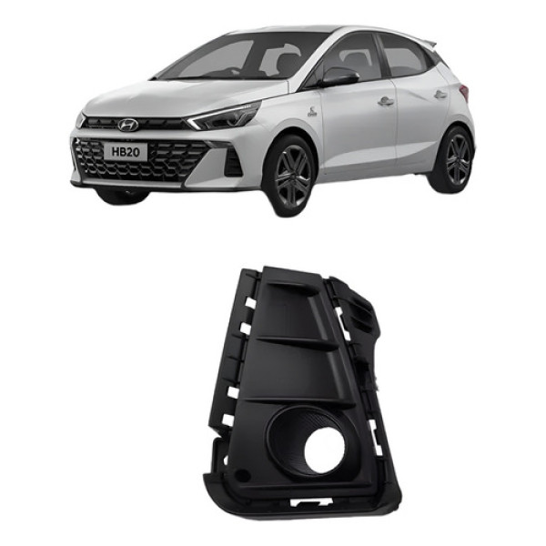 Grade Milha Esq Hyundai Hb20 2022 2023 2024 Original C/ Furo Preto Esquerdo