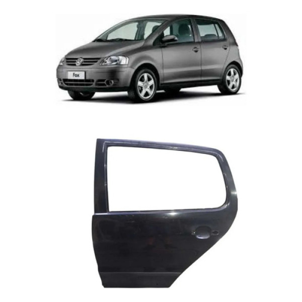 Porta Traseira Esquerda Volkswagen Fox Crossfox 2006/2008 Traseira Esquerda Preto