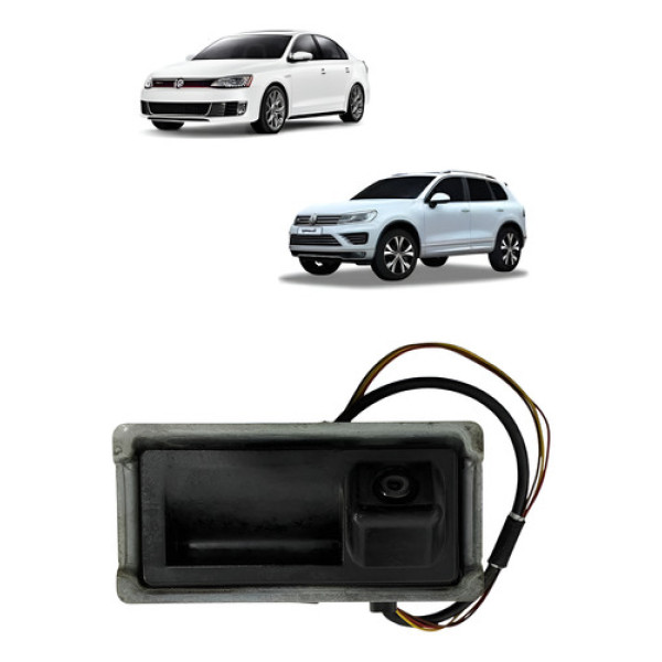 Câmera De Ré Botão Tampa Traseira / Touareg Jetta 2011/ 2015